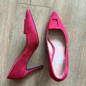 Zara hot pink Suede Heels
